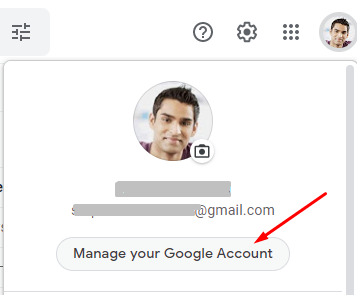 hit on Manage your Google Account