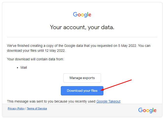 Your Google data is ready to download