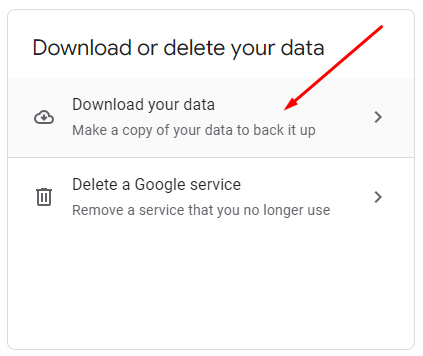 click on Download your data