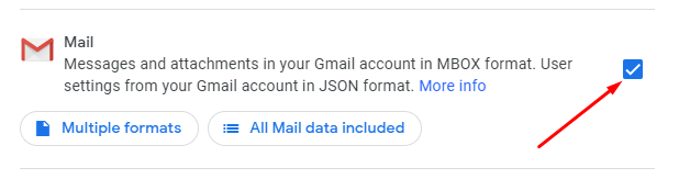 tick the checkbox to download Gmail emails