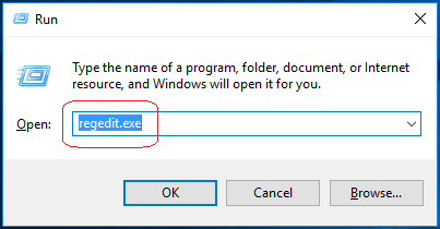 type regedits.exe