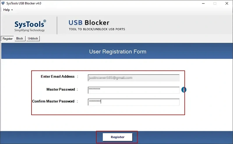 create a master password