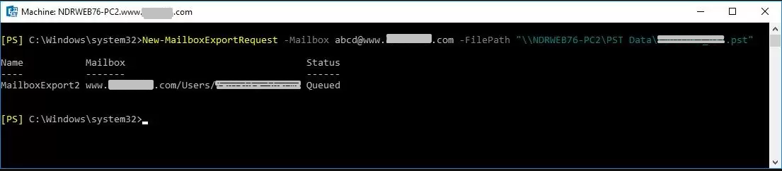 exchange powershell command