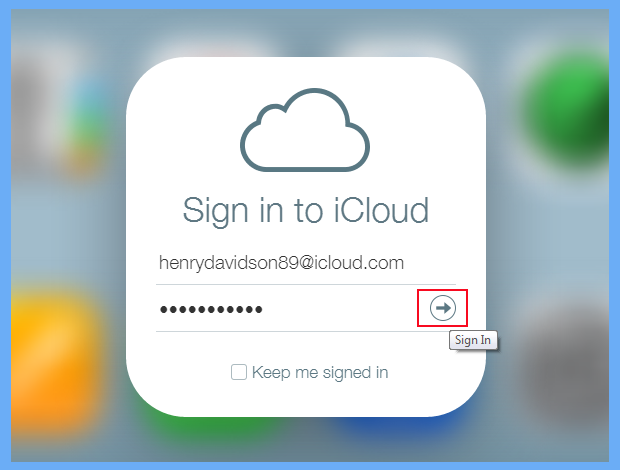 enter your iCloud credentials