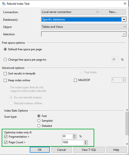 Rebuild Index Task