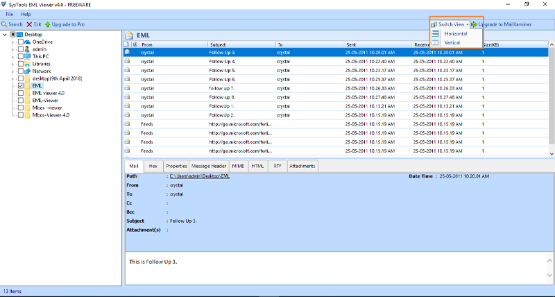 open eml file without outlook process completed