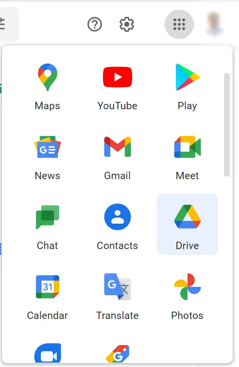 select google drive