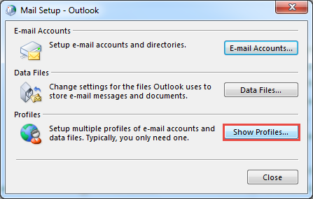 Show Default Outlook Profiles