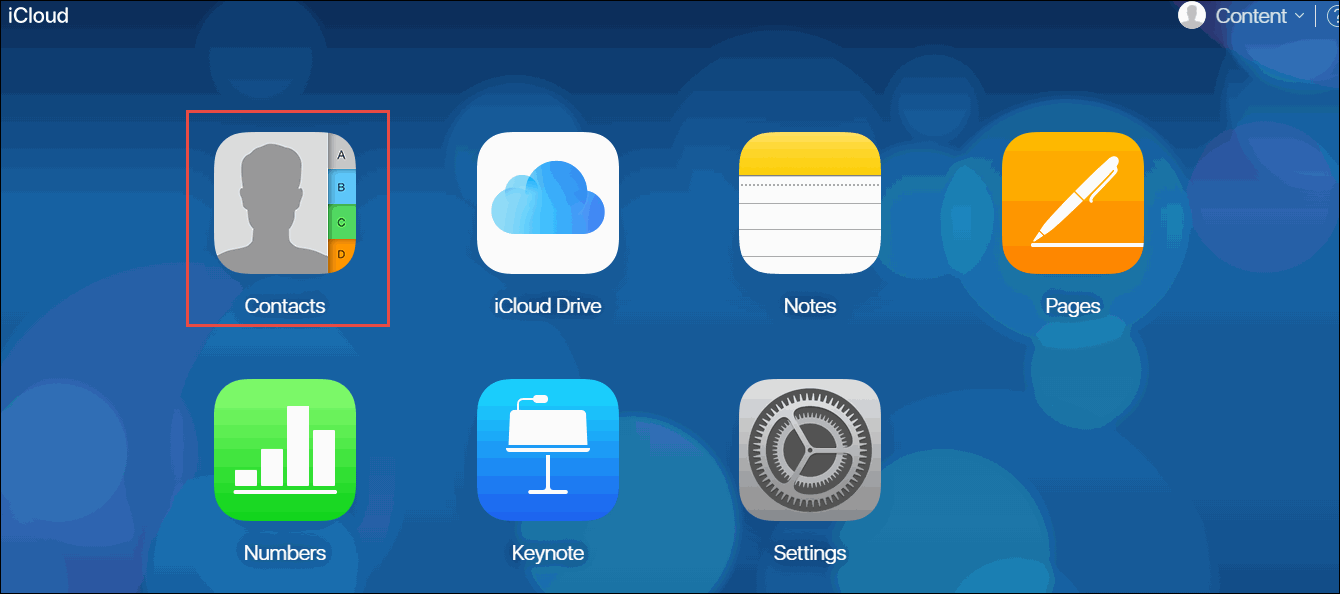 select Contacts icon