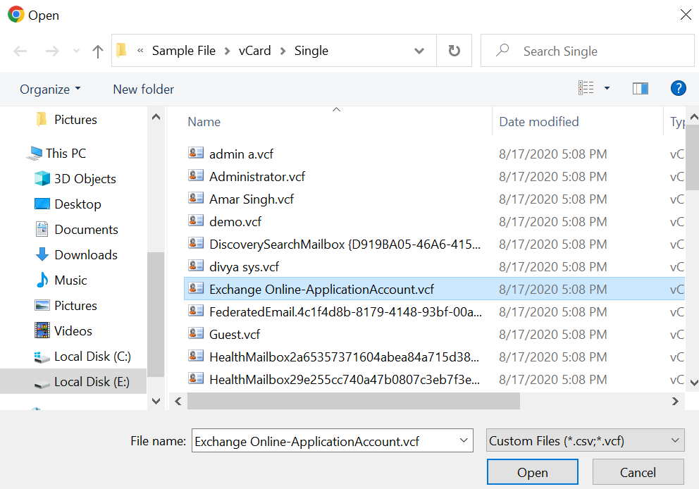 select the storage path