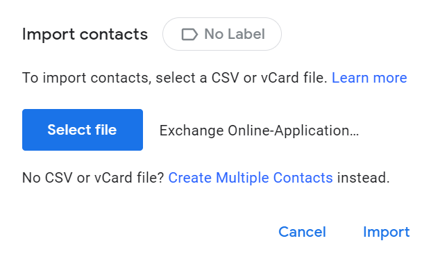 download the VCF file to your Gmail