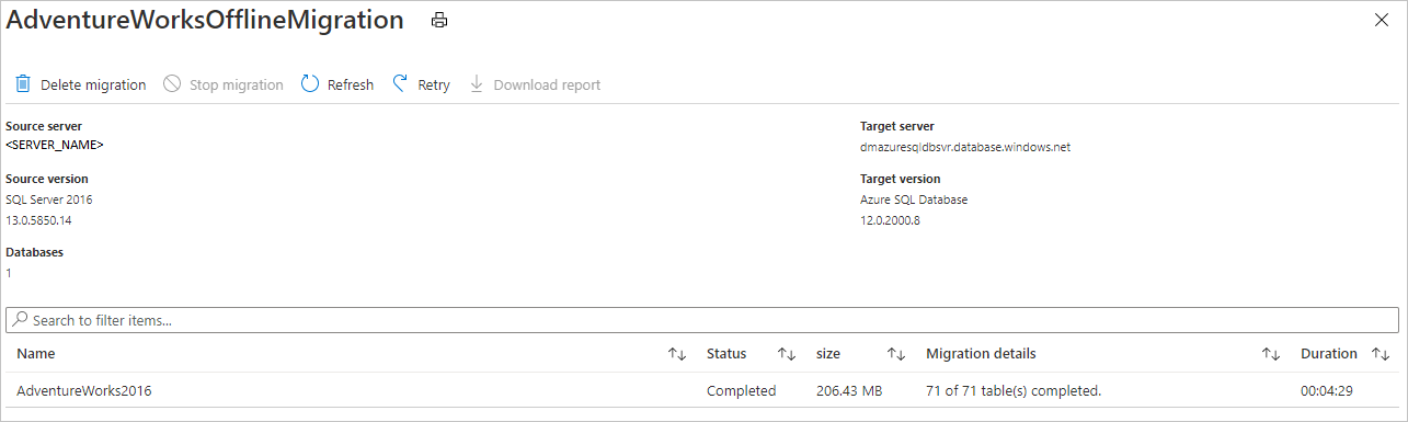 complete task migrate SQL server to Azure 