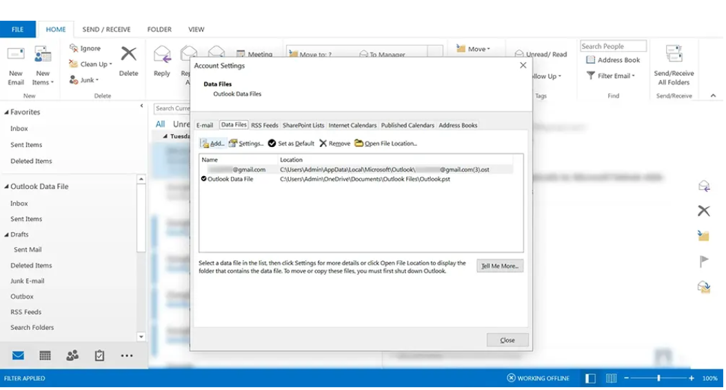 select data files and click ok