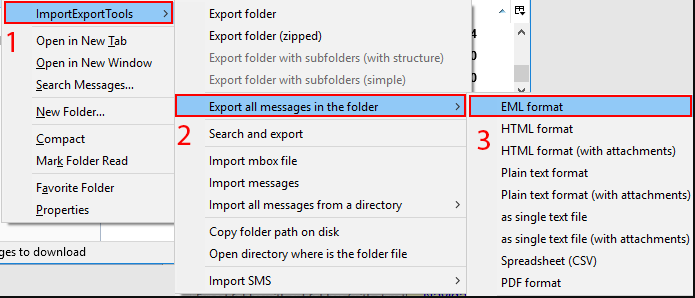 export all the messages at once