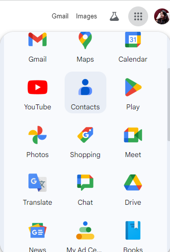 select the contacts button 