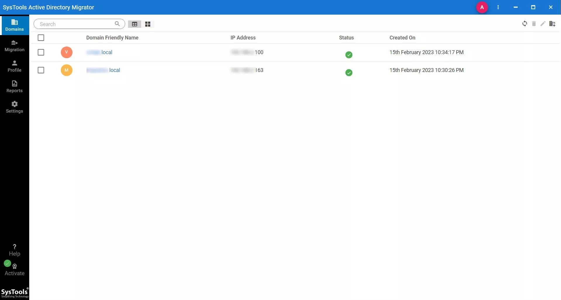 both domains Friendly Names are registered