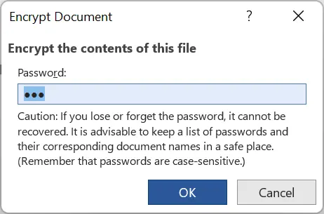 Remove the password