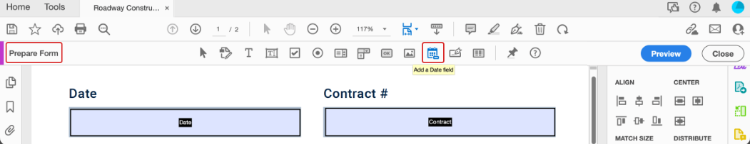 add date field in pdf forms
