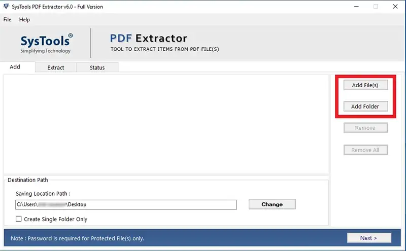 add all PDF files into the software