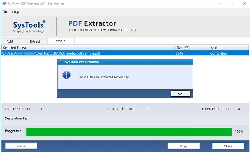 pdf data is extracted successfully