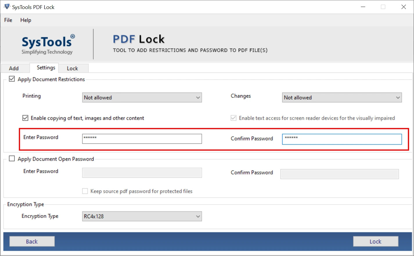 create password to prevent printing a PDF