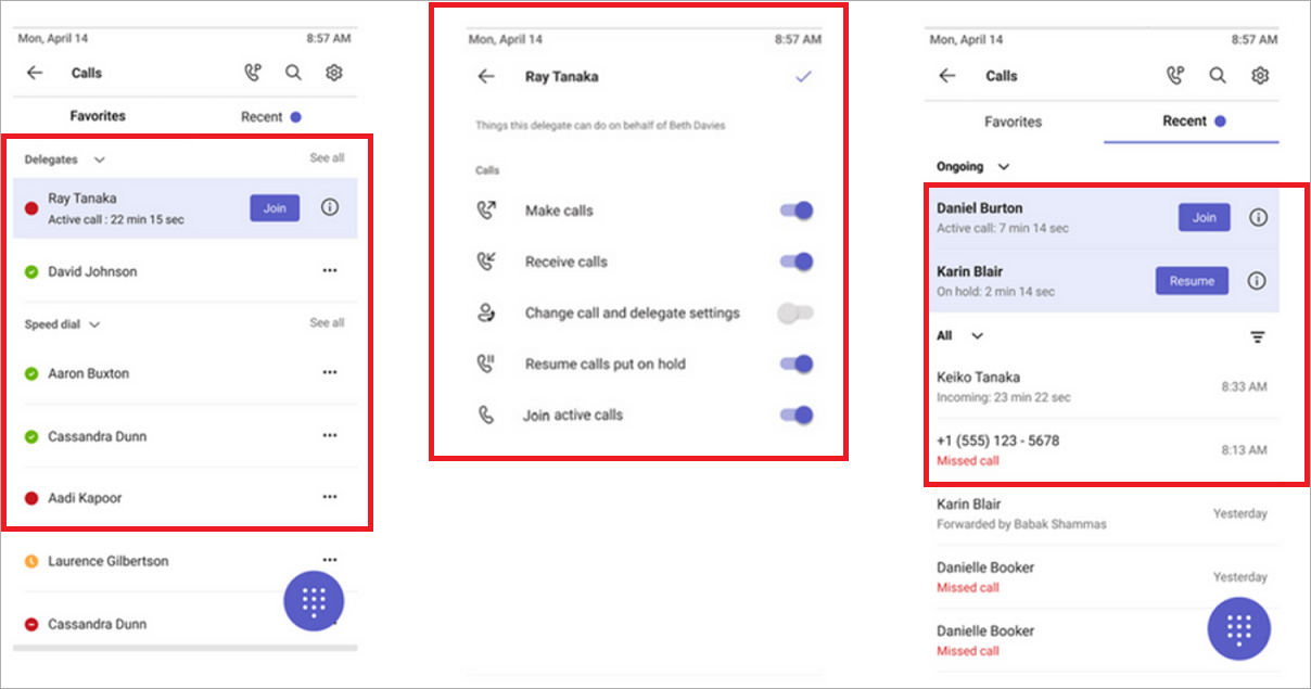 UI Changes in Call Delegation