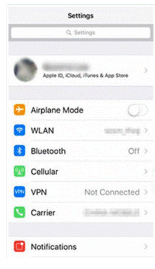 click on apple id