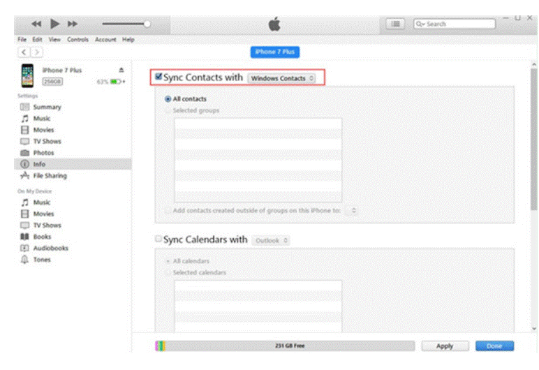 sync contact
