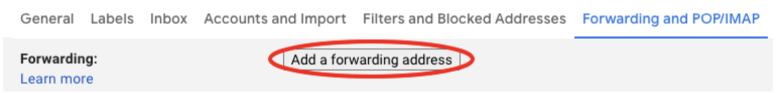 add forwarding address