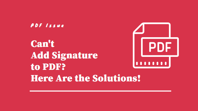 can't add signature to pdf