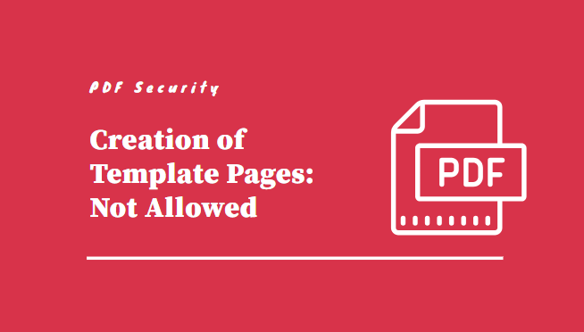 Creation of Template Pages: Not Allowed