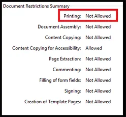 why cant print pdf