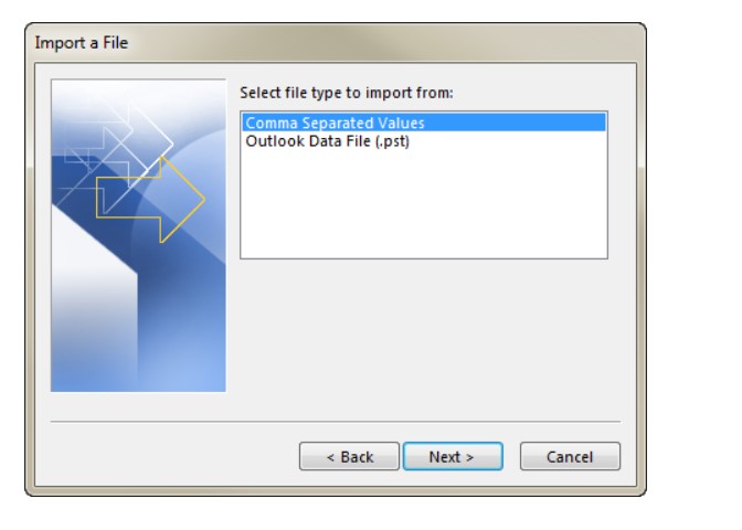 click on csv file