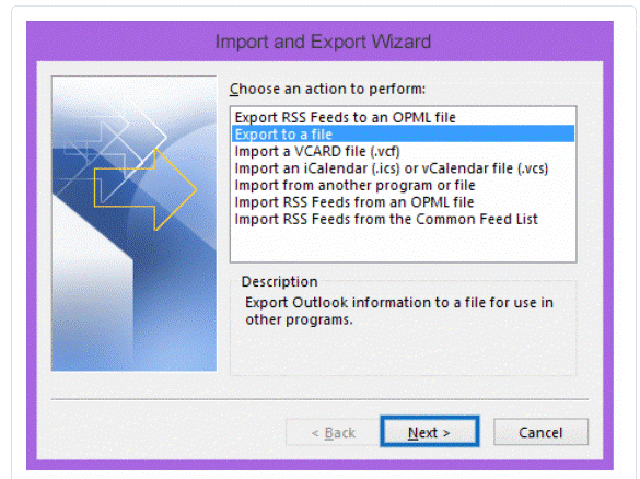 export a file