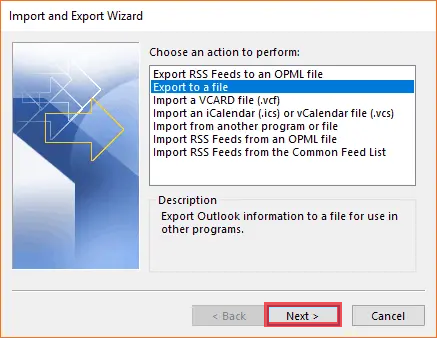 export to a file option