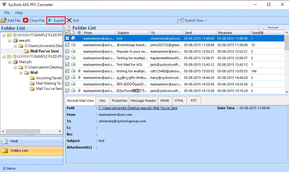 Export Data
