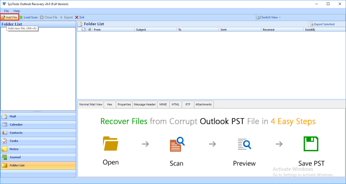 upload outlook emails