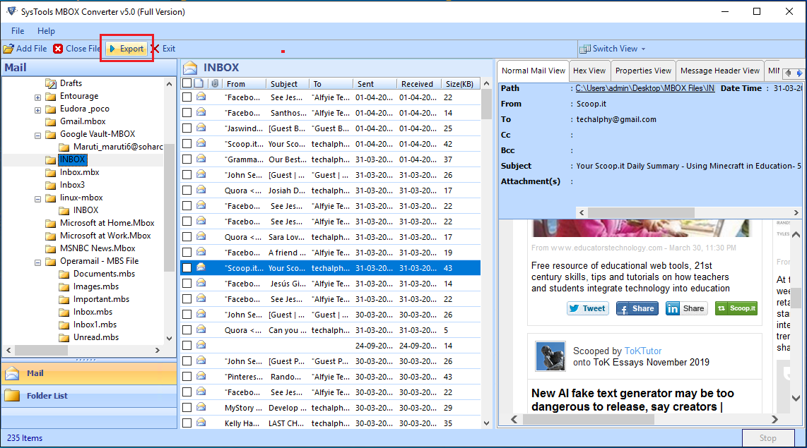 pcv to outlook software