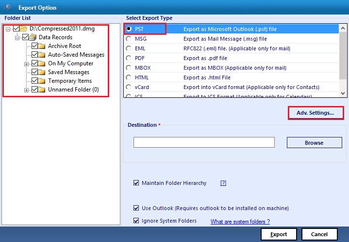 convert olk files to pst